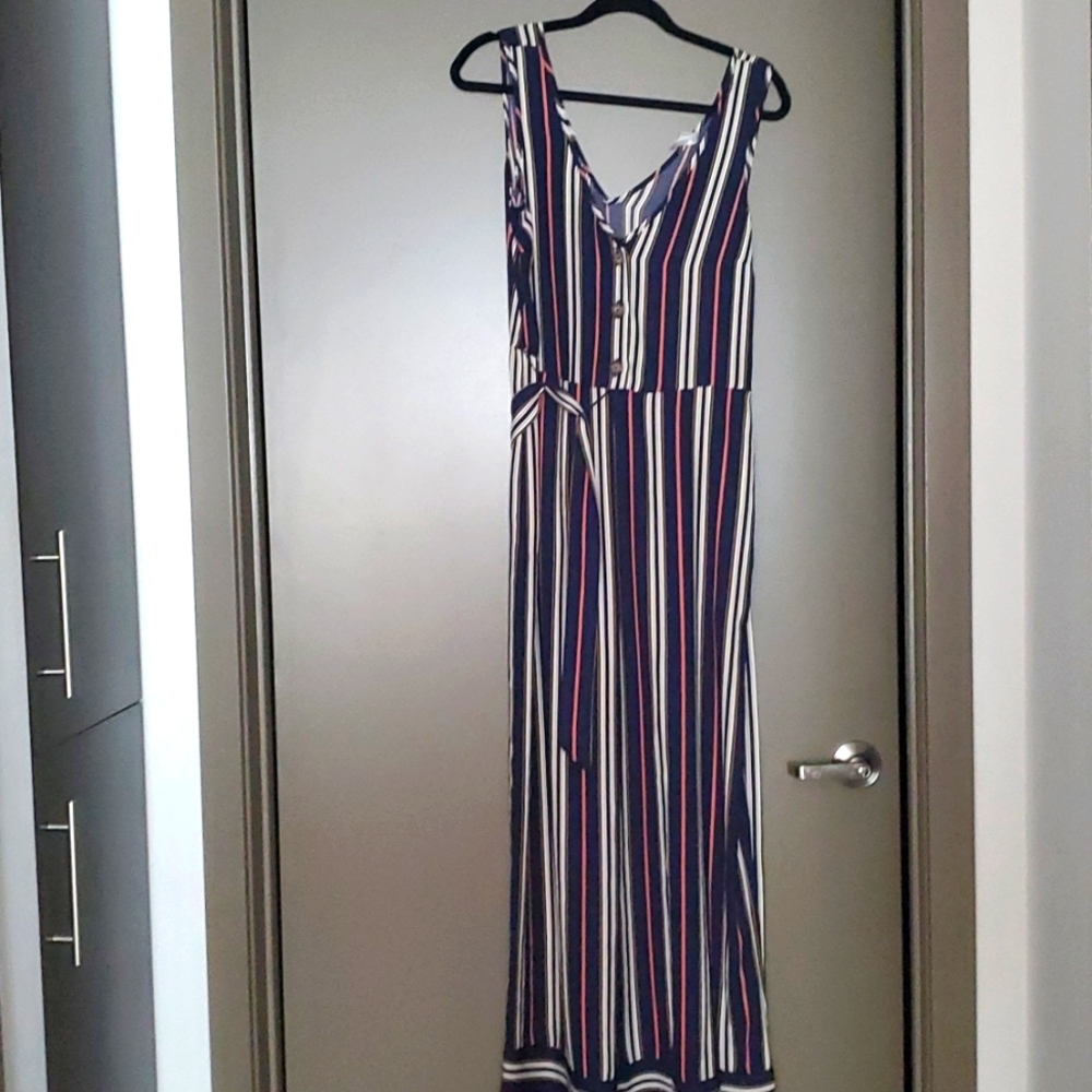 Blue romper with stripes